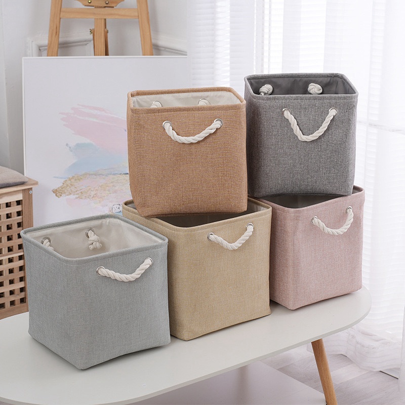 Linum Home Textiles - 가정용 2개/면 및 린넨 수납함, 옷