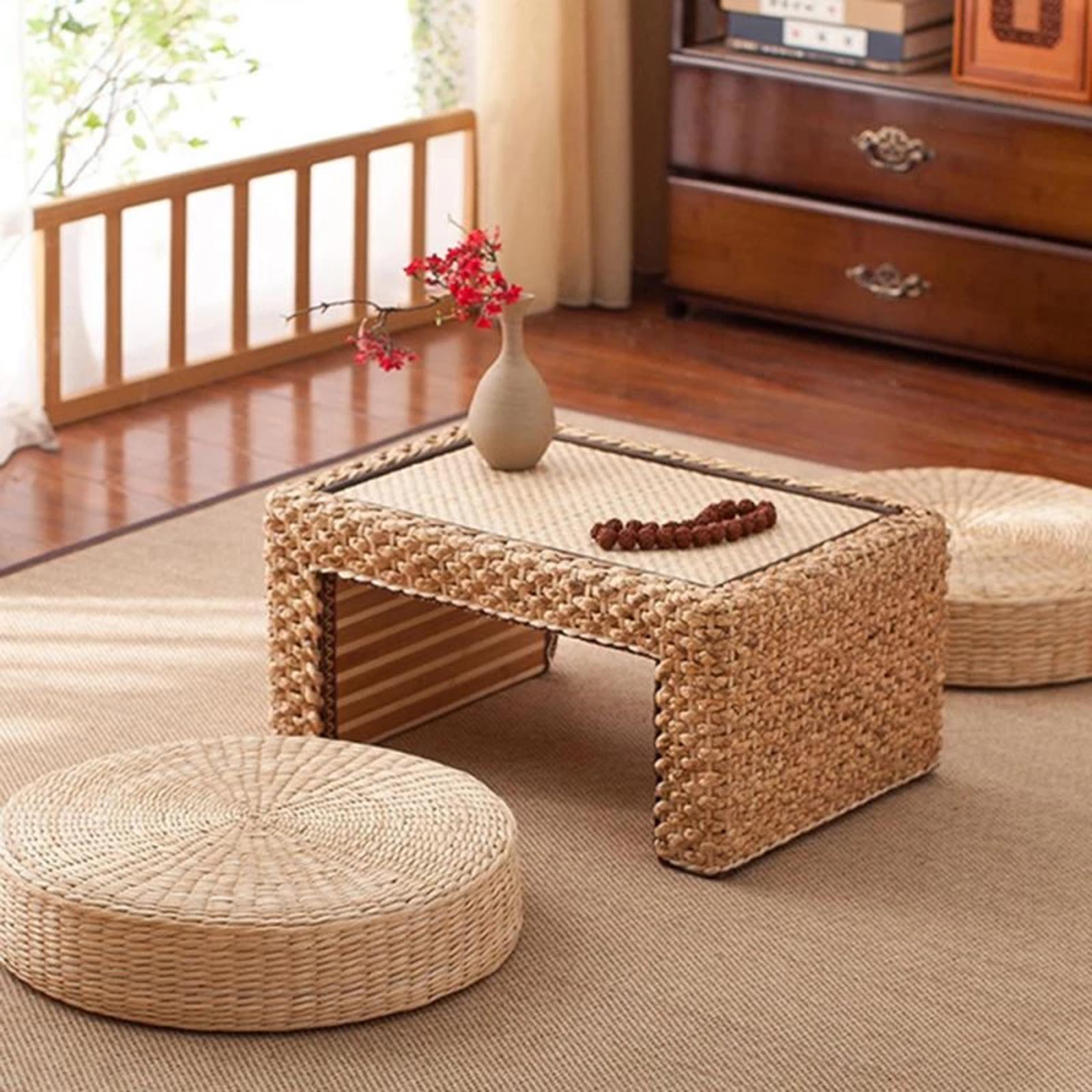 천연 짚 원형 푸프 수제 직조 타타미 쿠션 바닥 일본식 - Japanese Home Textiles 리뷰 및 가격