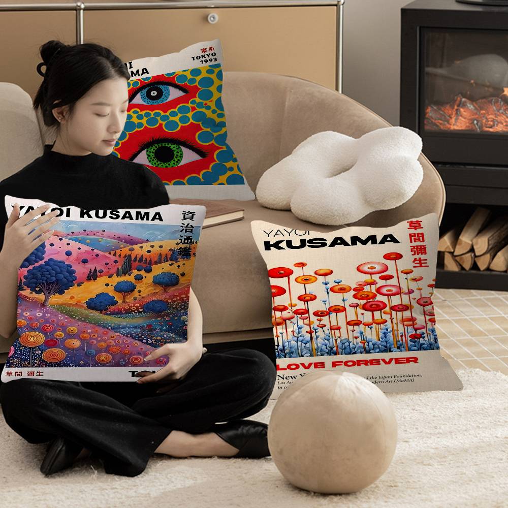 북유럽 일본 야요이 쿠사마 무한한 세계 다채로운 쿠션  - Japanese Home Textiles 리뷰 및 가격