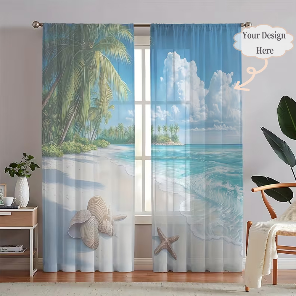 맞춤형 2D 플랫 2피스 시어 커튼, 원하는 디자인/이 - Home Textiles And Decor 리뷰 및 가격