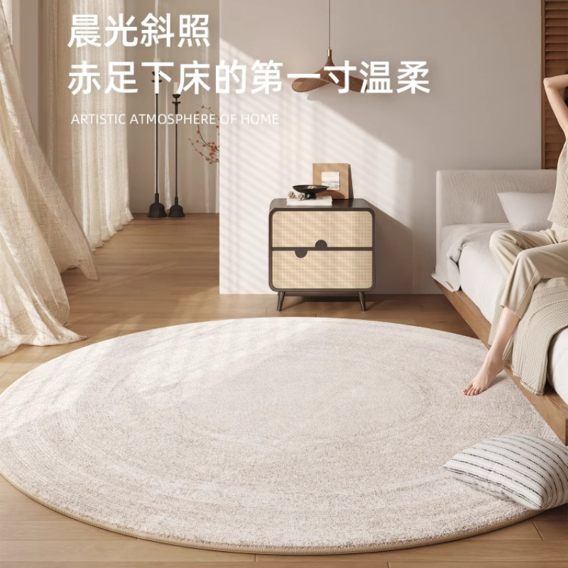 프랑스 크림 스타일 침실 장식 플러시 러그 원형 카펫, - Japanese Home Textiles 리뷰 및 가격