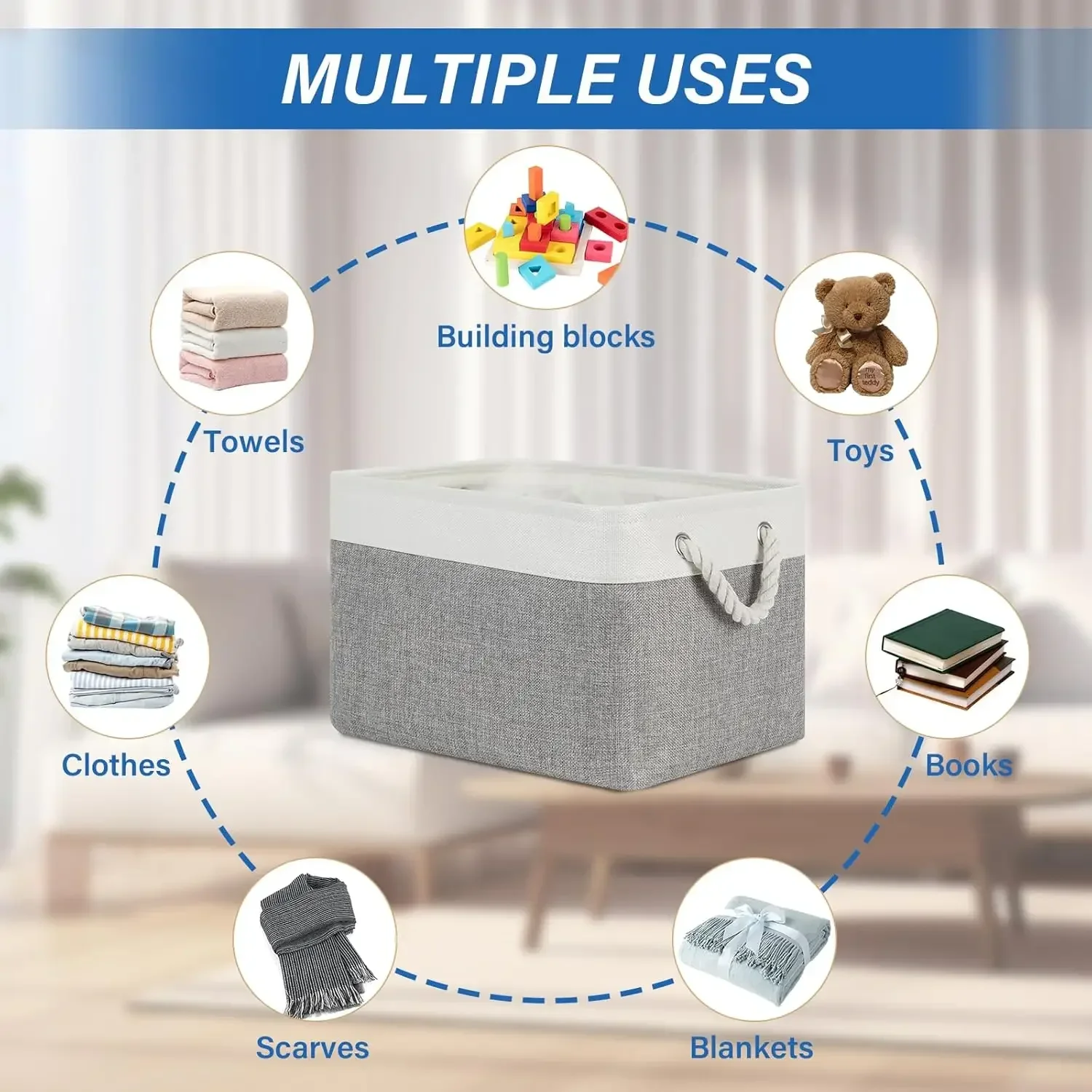 손잡이가있는 접이식 리넨 보관 상자 홈 Supplie  - Linum Home Textiles 리뷰 및 가격
