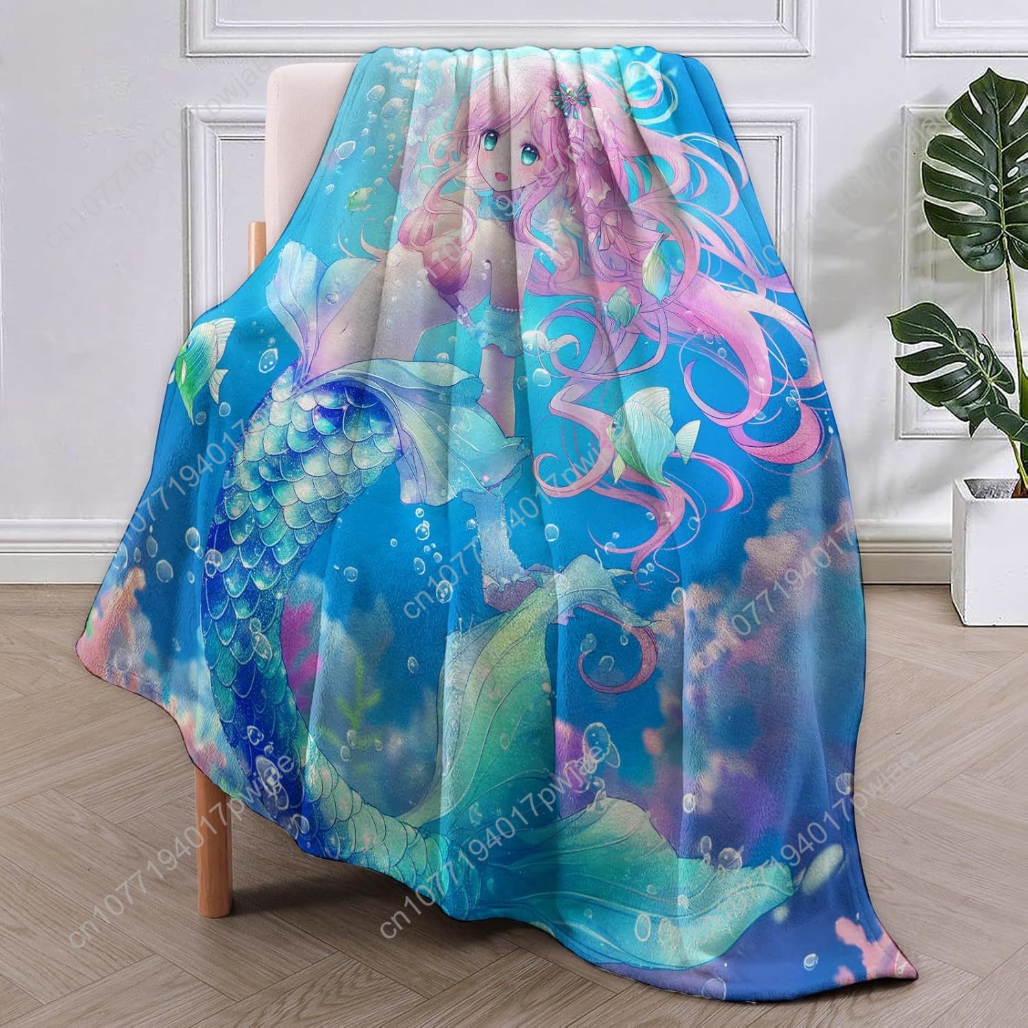 귀여운 인어 담요 만화 플란넬 담요 부드럽고 따뜻한 가 - Home Textiles And Decor 리뷰 및 가격